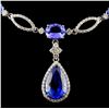 Image 2 : 14K Gold 27.20ctw Tanzanite & 3.98ct Diamond Neckl