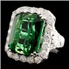 Image 2 : 18K Gold 23.82ct Tourmaline & 3.43ctw Diamond Ring