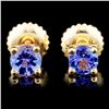 Image 1 : 14K Gold 0.70ctw Tanzanite Earrings