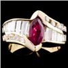 Image 1 : 14K Gold 1.15ct Ruby & 1.63ctw Diamond Ring