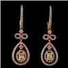 Image 1 : 18K Rose Gold 1.48ctw Fancy Color Diamond Earrings