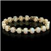 `14k Gold 18ct Opal 1.50ct Diamond Bracelet