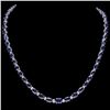 `14k Gold 29ct Sapphire 1.10ct Diamond Necklace