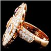 Image 3 : 18K Gold 2.47ct Ruby & 2.32ct Diamond Ring