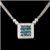 Image 2 : 14K Gold 1.25ctw Fancy Color Diamond Necklace