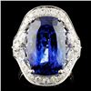 18K Gold 11.28ct Tanzanite & 1.82ctw Diamond Ring