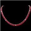 `14k Gold 52.70ct Ruby 1.30ct Diamond Necklace