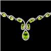 Image 2 : 14K Gold 21.61ctw Peridot & 2.20ctw Diamond Neckla