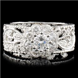 18K Gold 0.92ctw Diamond Ring