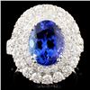 Image 1 : 18K Gold 4.02ct Tanzanite & 2.57ctw Diamond Ring