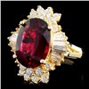 Image 2 : 14K Gold 6.08ct Tourmaline & 1.43ctw Diamond Ring
