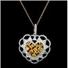 Image 1 : 18K Gold 2.02ctw Fancy Color Diamond Pendant