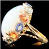 Image 2 : 18K Gold 17.18ct Opal and 0.46ctw Diamond Ring