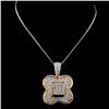 Image 2 : 18K Two Tone 1.65ctw Diamond Pendant