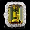 18K Gold 16.59ct Tourmaline & 3.38ct Diamond Ring