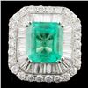18K Gold 7.27ct Emerald & 3.62ctw Diamond Ring