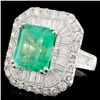 Image 2 : 18K Gold 7.27ct Emerald & 3.62ctw Diamond Ring