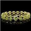 `14k Gold 45ct Peridot 0.50ct Diamond Bracelet