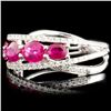 Image 2 : 18K Gold 1.67ct Ruby & 0.29ctw Diamond Ring