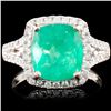 Image 1 : 18K Gold 3.45ct Emerald & 0.54ctw Diamond Ring