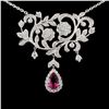 Image 1 : 18K Gold 1.42ct Tourmaline & 1.63ctw Diamond Neckl