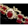 Image 2 : `14k Gold 24.5ct Ruby 0.40ct Diamond Bracelet