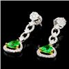 Image 2 : 18K Gold 1.82ctw Tsavorite & 1.01ctw Diamond Earri