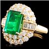 Image 2 : 18K Gold 3.58ct Emerald & 2.23ctw Diamond Ring
