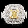 Image 1 : 18K Gold 2.87ctw Fancy Diamond Ring