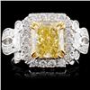 Image 1 : 18K Gold 3.39ctw Fancy Color Diamond Ring