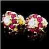 Image 2 : 18K Yellow Gold 1.30ct Ruby & 0.49ct Diamond Earri