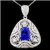 18K White Gold 4.13ct Tanzanite & 1.35ct Diamond P