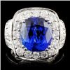 Image 1 : 18K Gold 6.94ct Tanzanite & 2.00ctw Diamond Ring