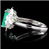 Image 3 : 18K White Gold 2.60ct Emerald & 0.77ct Diamond Rin