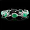 Image 1 : 18K White Gold 18.94ct Emerald & 2.59ct Diamond Br