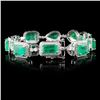 Image 2 : 18K White Gold 18.94ct Emerald & 2.59ct Diamond Br