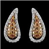 Image 1 : 14K White Gold 1.09ctw Fancy Color Diamond Earring