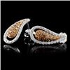 Image 2 : 14K White Gold 1.09ctw Fancy Color Diamond Earring