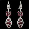 Image 1 : 18K White Gold 4.15ct Ruby & 1.27ct Diamond Earrin