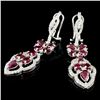 Image 2 : 18K White Gold 4.15ct Ruby & 1.27ct Diamond Earrin