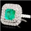 Image 2 : 18K White Gold 1.63ct Emerald & 0.98ct Diamond Rin