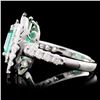 Image 3 : 18K White Gold 1.63ct Emerald & 0.98ct Diamond Rin