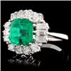 Image 2 : 18K W Gold 2.80ct Emerald & 1.00ctw Diamond Ring