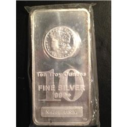 10 oz Pure Silver Bar - Morgan Design