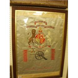Framed embroidered silk 66th Battery of the R…