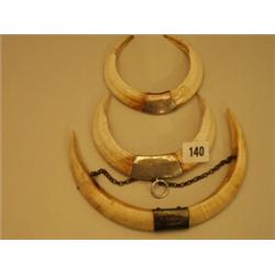 Silver hallmarked Asprey boar's tusk necklace…
