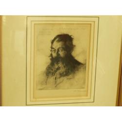 Adolphe Valette etching of Antonio Lamare, si…