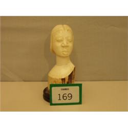 Carved African ivory head, approx 7" high…