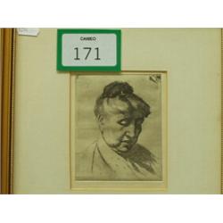 Adolphe Valette etching of Gabrielle's mother…