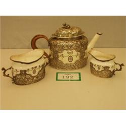 Royal Worcester three piece tea set with silv…